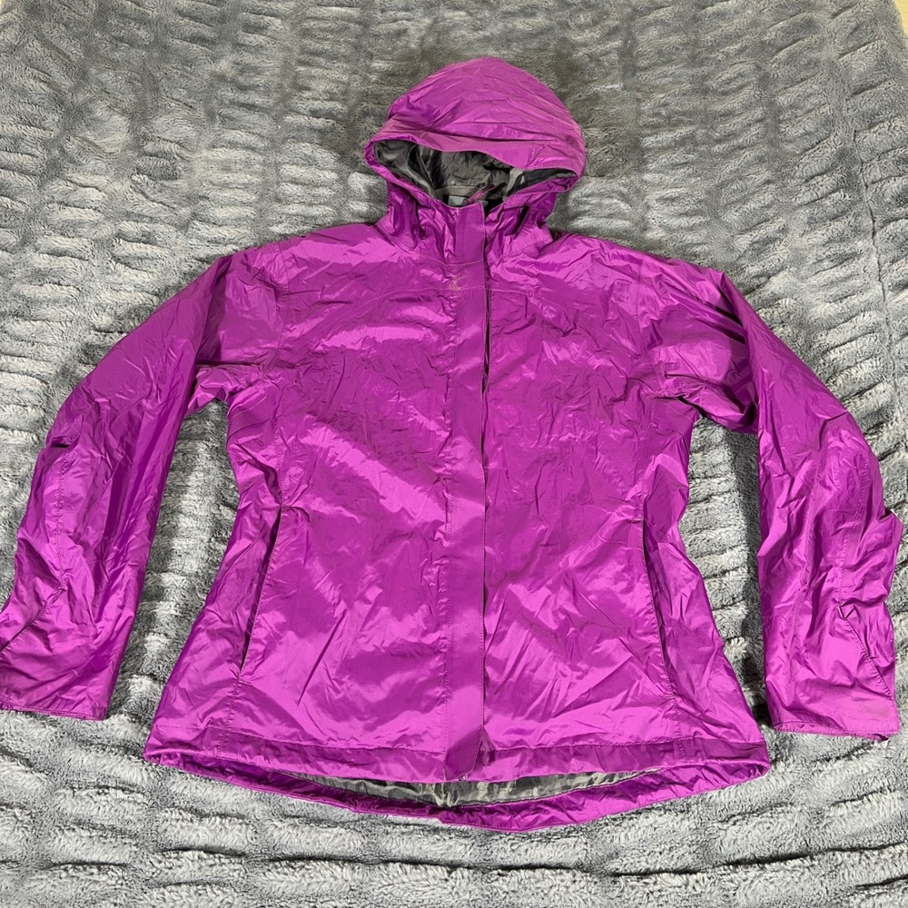 Sierra Designs Womens Purple Hooded Rain Jacket Windbreaker Shell S 334041